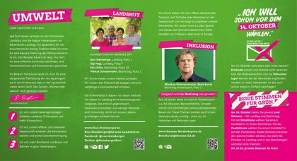 Kandidatenflyer Rosi Steinberger, MdL und Markus Scheuermann, Bezirskrat, Seite 2